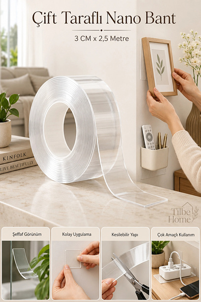 Super Strong Band Wall Frame Carrier Tape 3CMX2.5M With 2 Meters Double Sided Nanotape Technology