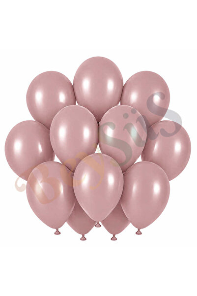BeySüS Powder Pink Color Latex Retro Balloon (30 cm) - 12 Pieces