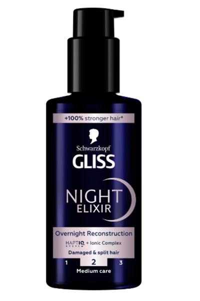Schwarzkopf Ser tratament Gliss Night Elixir Reconstrucție peste noapte, 100ml