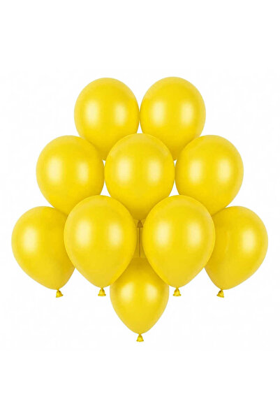 BeySüS Yellow Color Latex Pastel Balloon (13 cm) - 10 Pieces