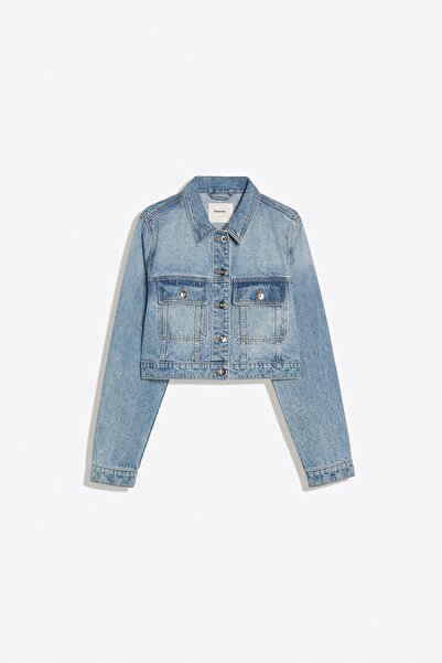 Bershka Işıltılı crop denim ceket