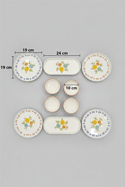 İpek Porselen Flower 10 Parça Seramik Kahvaltı Takımı – Şık Ve Modern Sofra S...