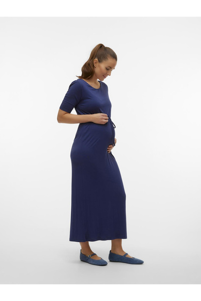 MAMALICIOUS Alison Naval long maternity dress