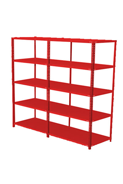 Mekoraf Kırmızı 43x93x200cm 8 Katlı Çift Ünite
