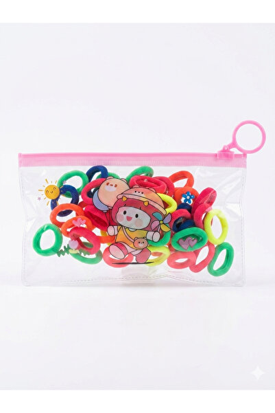 Masal Dünyası Bursa 50-Piece Bag of Children's Rubber Hair Clips - Colorful a...
