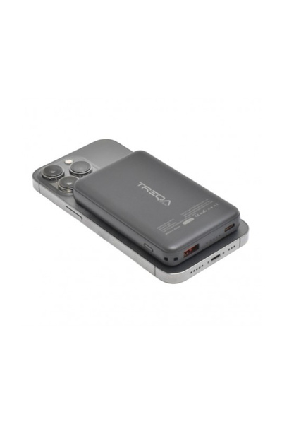 Treqa External Battery 5000mAh, Power Bank Slim - Magnetic Wireless 15W