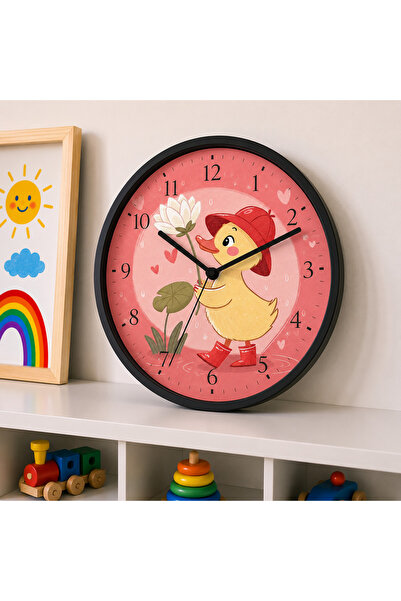 Defkay Çocuk Odası Duvar Saati - 30 cm - Ahşap El yapımı - Sessiz Mekanizma