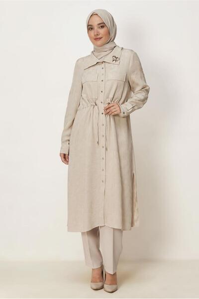 Alvina Lace-Up Satin Jacquard Tunic 46592