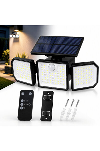 TnsAround Solar LED Outdoor Lamp 167 LED, 500 lm, Remote Control, Motion and ...