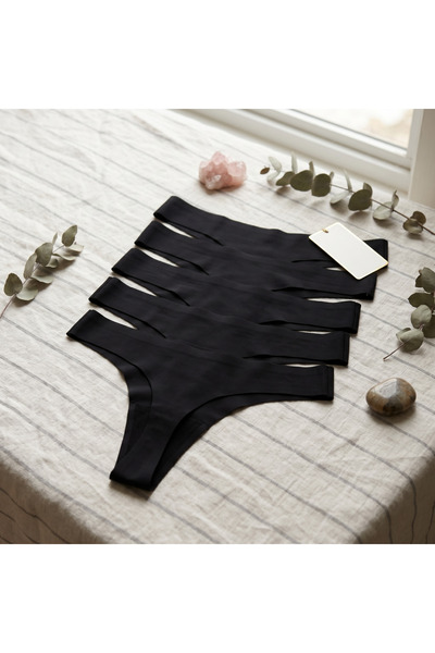 LavAura Lazer Kesim Dikişsiz İz Yapmayan 5'li Paket String-Tanga İç çamaşırı ...