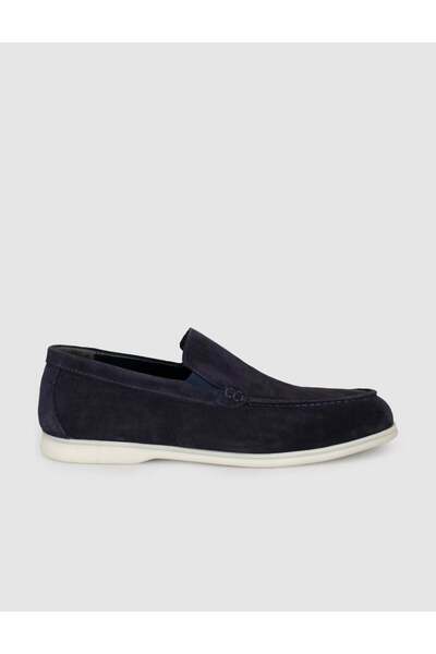Cabani Men's Suede Navy Blue Loafer