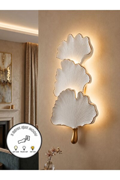 bella lighting Tasarım Lucca 3 Renk Ledli Dekoratif Aplik 1.Sınıf Ithal Kapla...