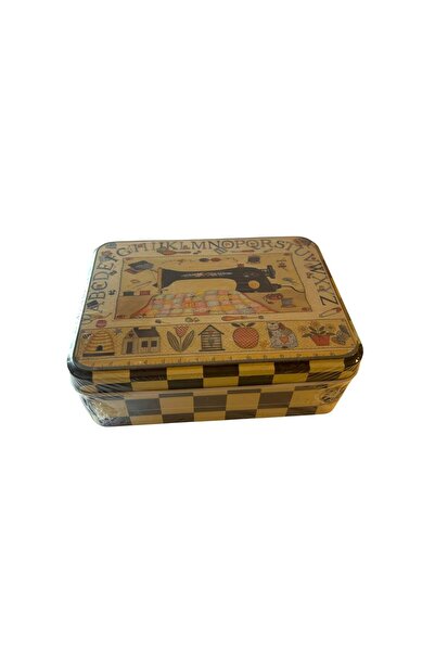 TEXART Art of Sewing İĞNE İPLİK SETİ ÇOK AMAÇLI METAL KUTU DESEN