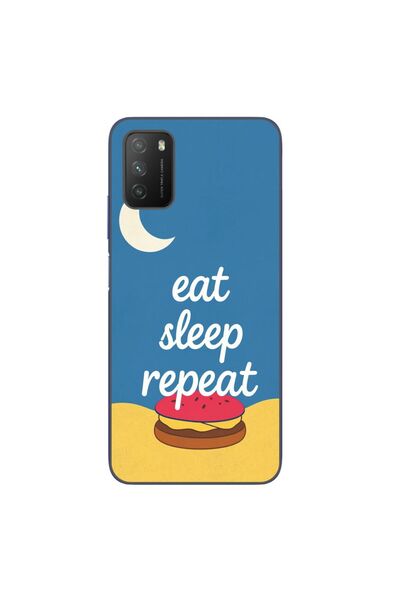 OEM Husa compatibila cu Xiaomi Poco M3 Silicon Gel Tpu Model Eat Sleep Repeat
