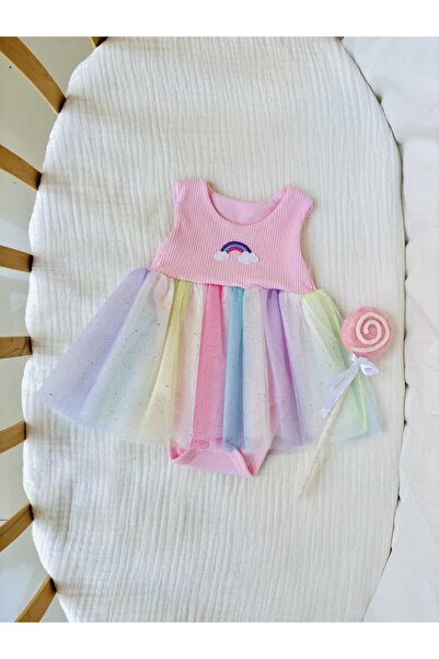 NUNU BABY Rainbow Gökkuşaklı Tütü Elbise