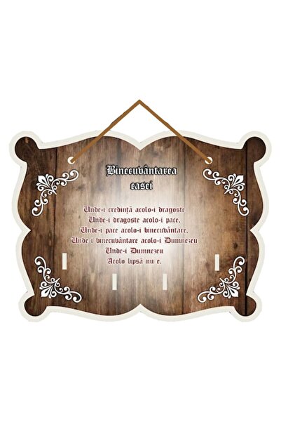 OEM Key Holder, House Blessing, Wood, 16x23 cm