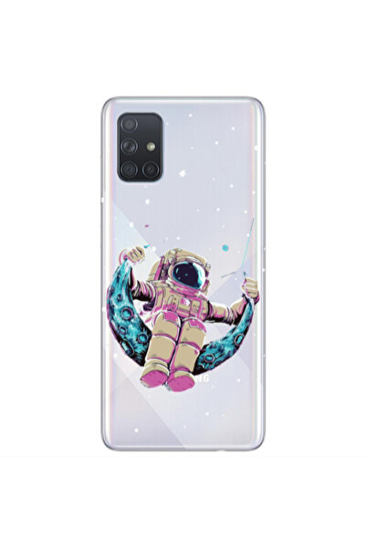Other Samsung A71 Astronaut swinging on the moon Transparent Silicone TPU Θήκη