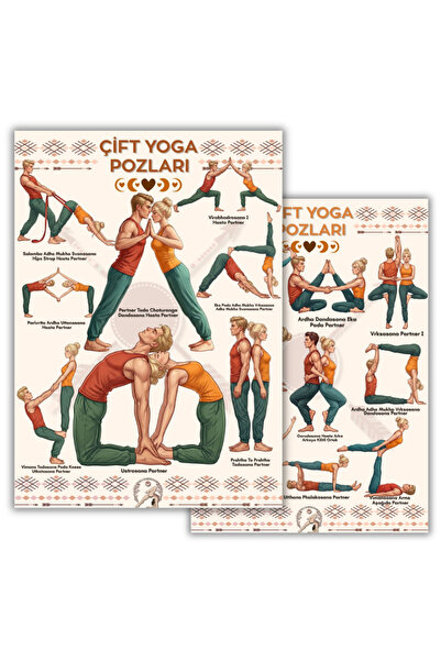 Yoga Hareketleri 35 Kartlık Çift Yoga Poz Kartları Serisi