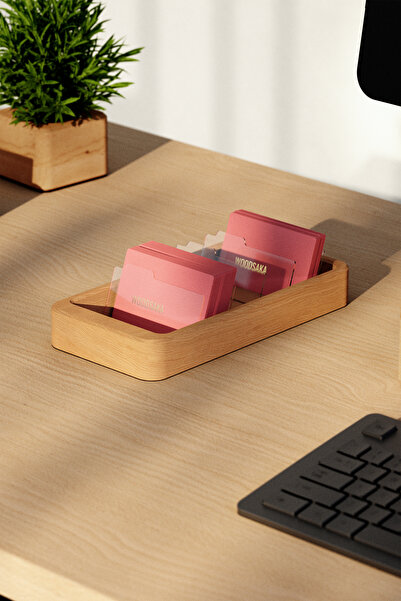 Woodsaka Gobi Business Card Holder - Large |   Oak Wood Business Card Holder