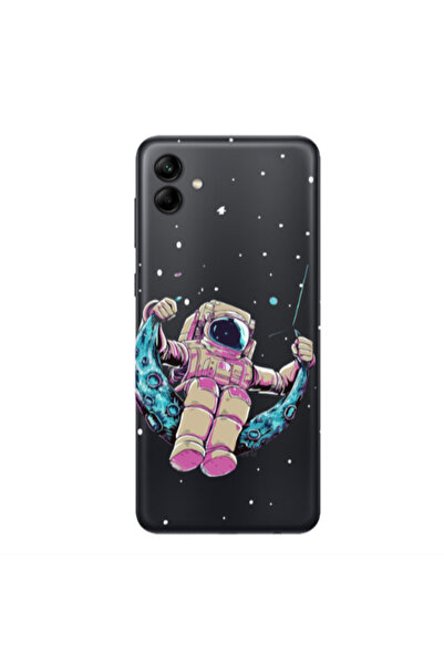 Other Samsung A04 Astronaut swinging on the moon Transparent Silicone TPU Θήκη