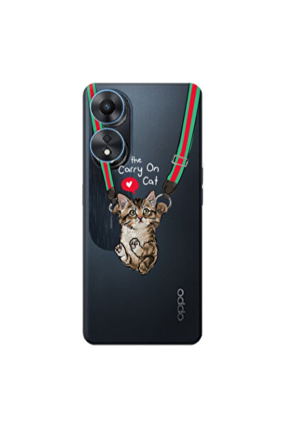 Other Oppo A 98 Swinging cat Transparent Silicone TPU Θήκη