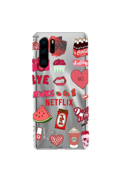 Other Huawei P30 Pro pizza is my valentine Transparent Silicone TPU Θήκη