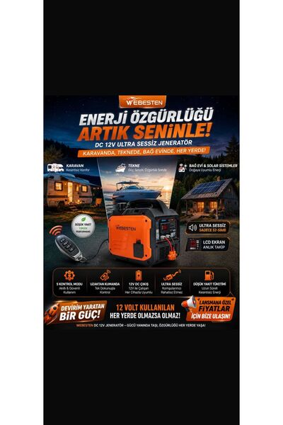 WEBESTEN 12V DC PORTATİF JENERATÖR (12v Akü Doldurur)
