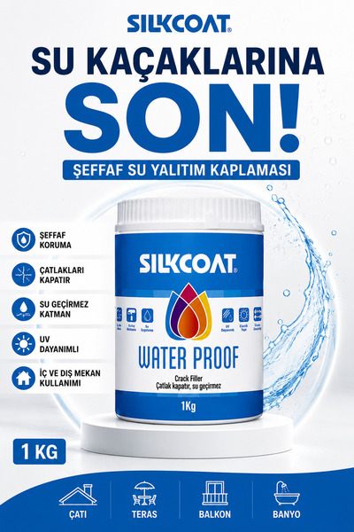 Silkcoat Tam Elastik Waterproof – Şeffaf Su Yalıtım Malzemesi -Çatlak ve Derz...