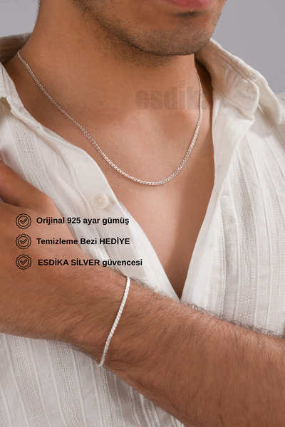 esdika 925 AYAR GÜMÜŞ NONNA KOLYE BİLEKLİK SET • PREMİUM STERLİNG SİLVER