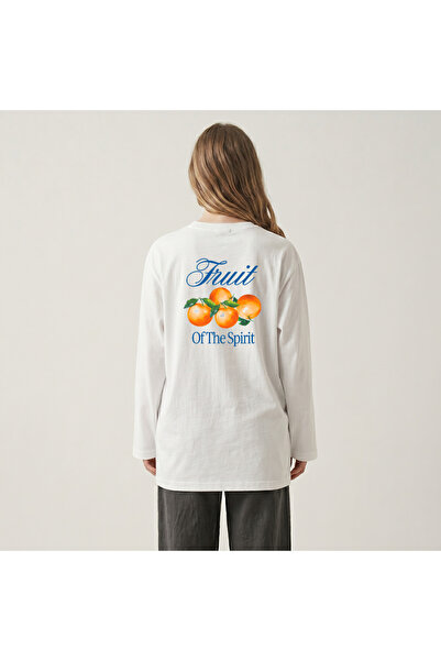 Grafftee Clothing Μακρυμάνικο μπλουζάκι Nubarco White Oversize με φαρδιά γραμ...