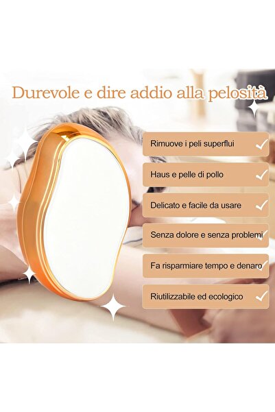 Generic m MU Painless Epilator, Stone Depilatory, Crystal Epilator, Reusable Nano Crystals Epilator, Hair Removal Tool for Legs, Arms and Back/Gold