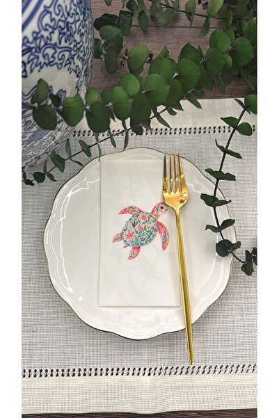 busrasdesign Colorful Sea Turtle Printed Presentation Napkins 16-Pack