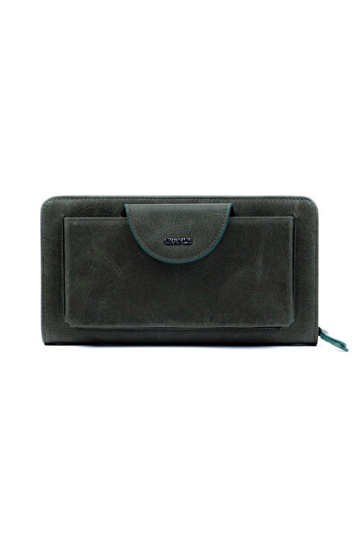 Grande 2737 Genuine Leather Wallet with Phone Compartment, Zipper, Multiple C...