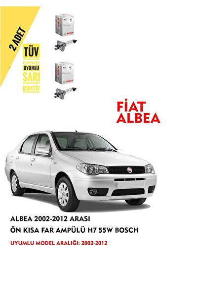 Bosch Albea 2002-2012 Arası Ön Kısa Far Ampülü (2 ADET) Sarı Renk