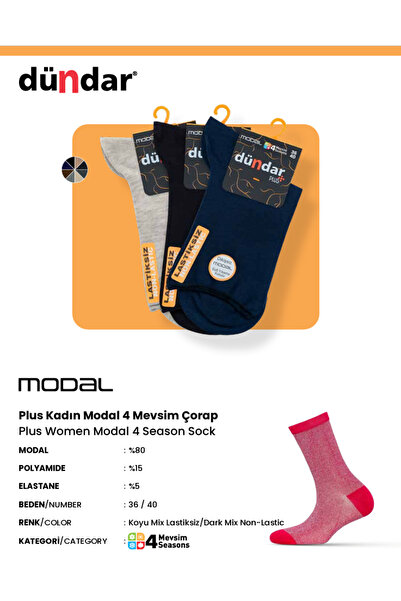 BENALİ Dündar Women's Modal Four Season Socks 12-Pack