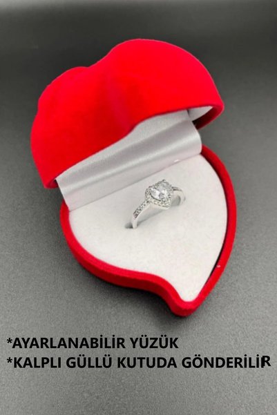 VANİSCE Heart Adjustable Serious Relationship Ring in Heart Rose Box Gift for Lover