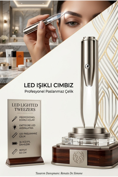 Transformacion Profesyonel Led Işıklı Cımbız Paslanmaz Çelik Kaş Alma Epilasy...