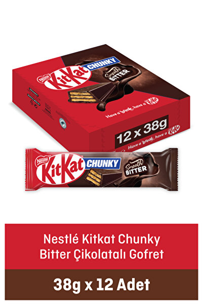 Nestle Nestlé Kitkat Chunky Bitter Çikolatalı Gofret 38 g X12 Adet