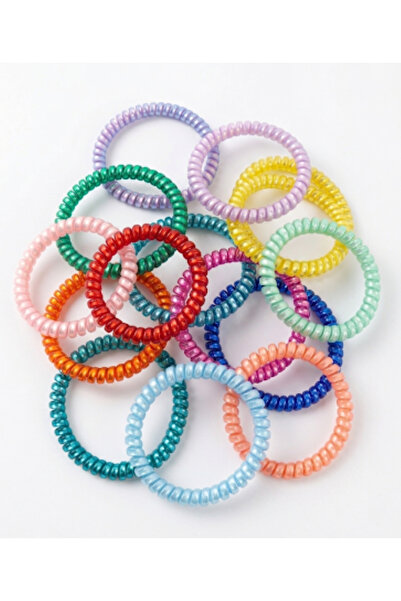 Needstore 4 Adet İnce Makarna Toka Kaliteli Karışık Renkli Spiral Lastik Toka...