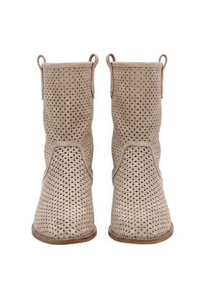 Barinoska Women's Laser Cut Perforated Suede Cowboy Boots Summer Spring Comfo...