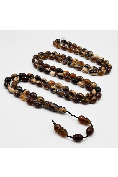 genernic Sumatran Amber Rosary 99 Beads, 72.5g , Oval Prayer Beads 9.5 - 13 m...