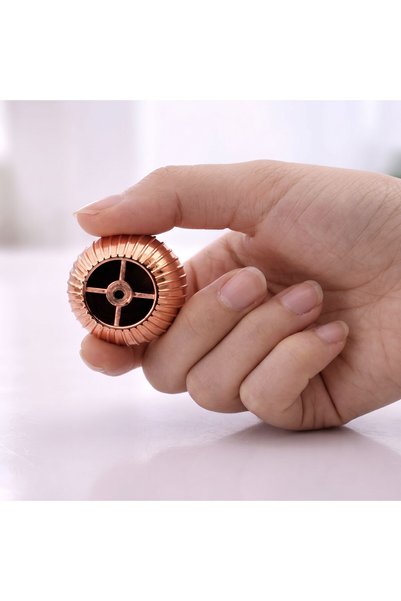 GLASWEN Hard Plastic Button Round Ball Striped Bright Copper Cabinet Furniture Kitchen Cupboard Drawer Handle Knob