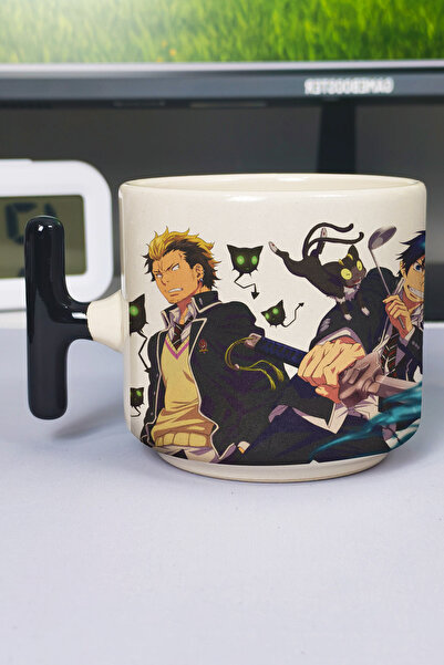 ZipZap كوب سيراميك فاخر مطبوع عليه رسومات أنمي Ao no Exorcist (قطعة واحدة) عل...