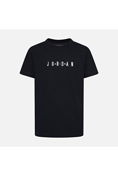 JORDAN تي شيرت أسود للأطفال من Kids Mj Wordmark Emb Crew للجنسين - 95D634-023