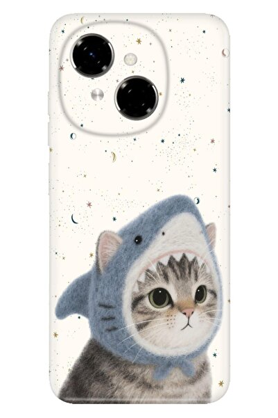 TECNO Spark Go 1 Kılıf Fish Cat Temalı Desenli Darbe Emici Silikon