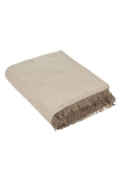 OEM Decorative blanket for bed and sofa, Cotton, Beige, 180 x 160, With Fring...