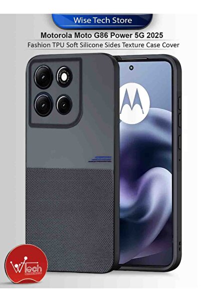 Wtech غطاء حماية ناعم من السيليكون TPU بتصميم عصري لهاتف موتورولا موتو G86 با...