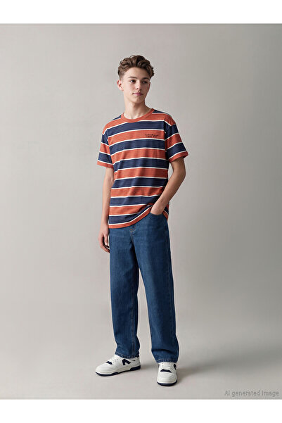 LC Waikiki Nevavm Baggy Fit Boy's Jean Pants with Difference in Color