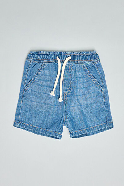 R&B Washed Denim Shorts with Drawstring Waist