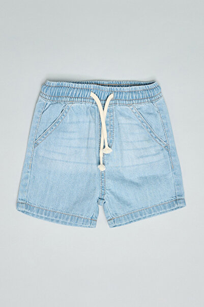 R&B Washed Denim Shorts with Drawstring Waist